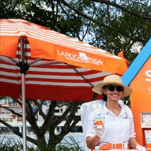 Portable fabric printed event umbrellas