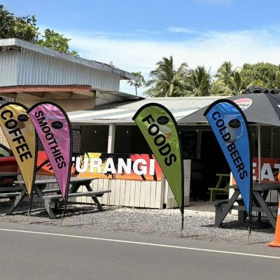 Teardrop Flags to Rarotonga