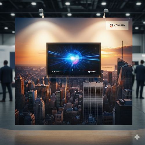 Portable Fabric Wall with Adjustable TV Mount