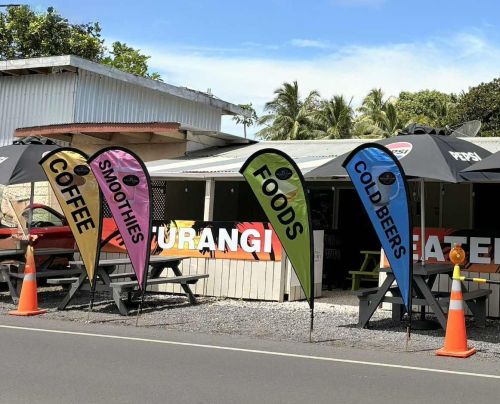 Teardrop Flags to Rarotonga